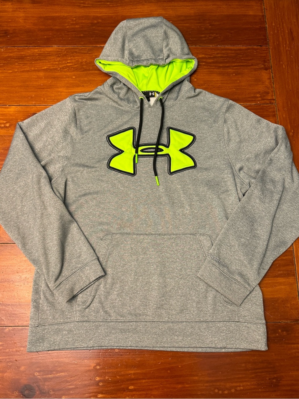 Under Armour Storm Hoodie Mens Size Medium Gray Neon Green